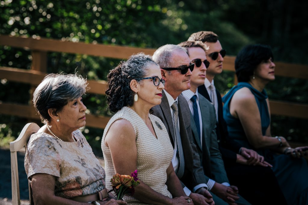 wedding ceremony guests looking on at a hudson valley wedding