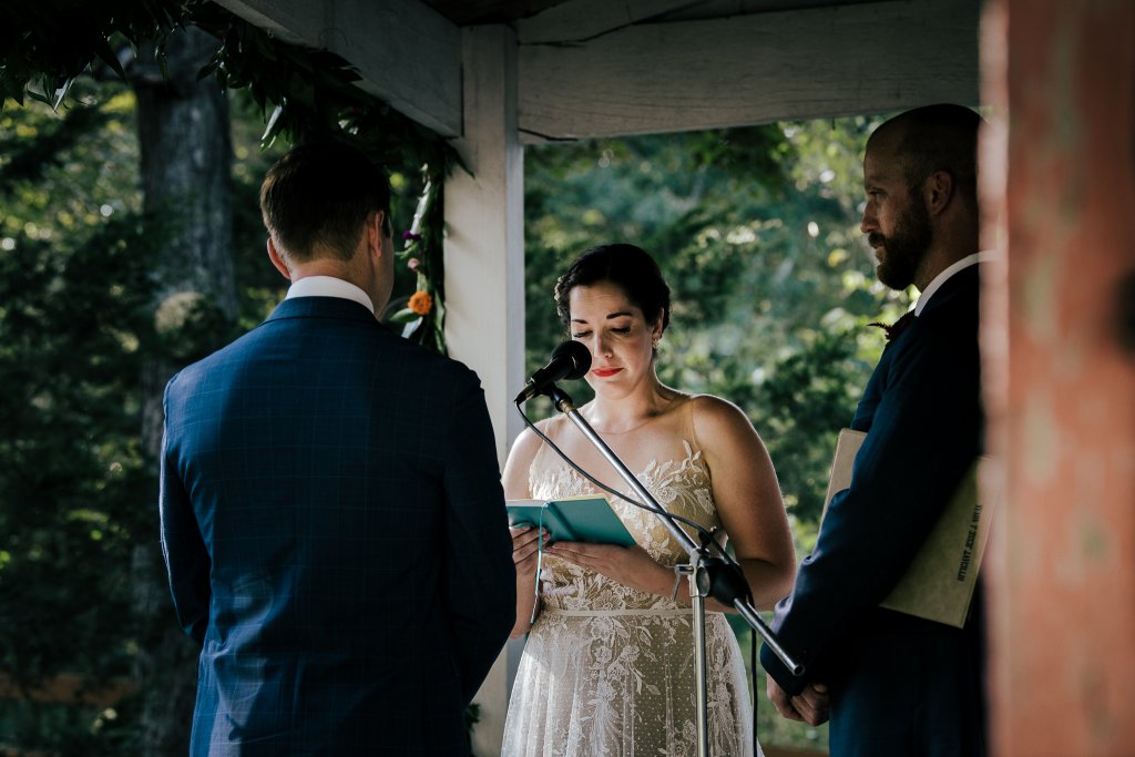 intimate wedding ceremony in the catskills