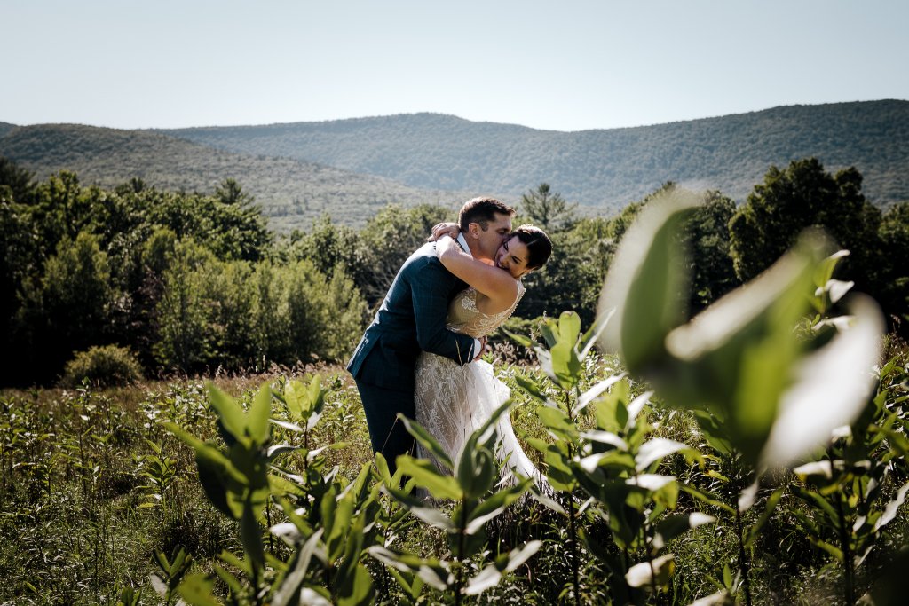 catskill wedding portrait of a bride and groom
