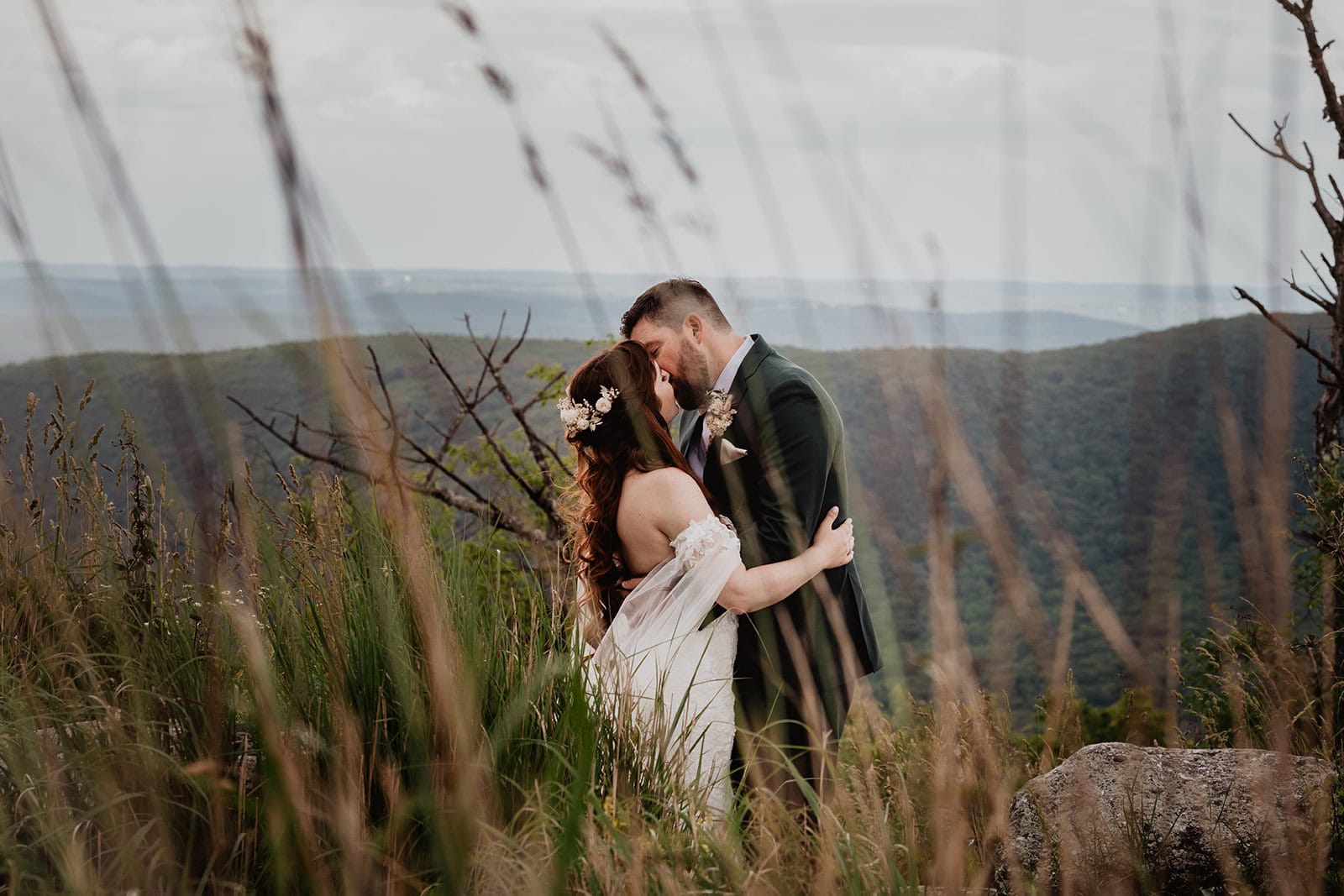 Bear Mountian Wedding day portraits at Perkins Memorial Tower in New York's Hudson Valley