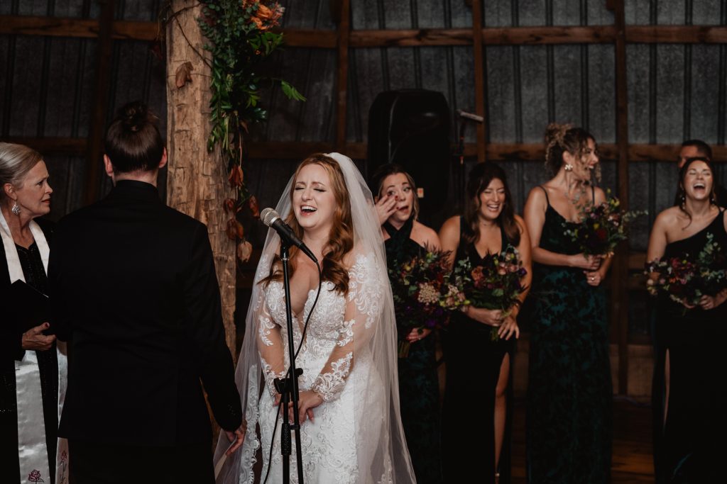 The Stone Barn at Beardslee Farm Wedding ceremony photographer