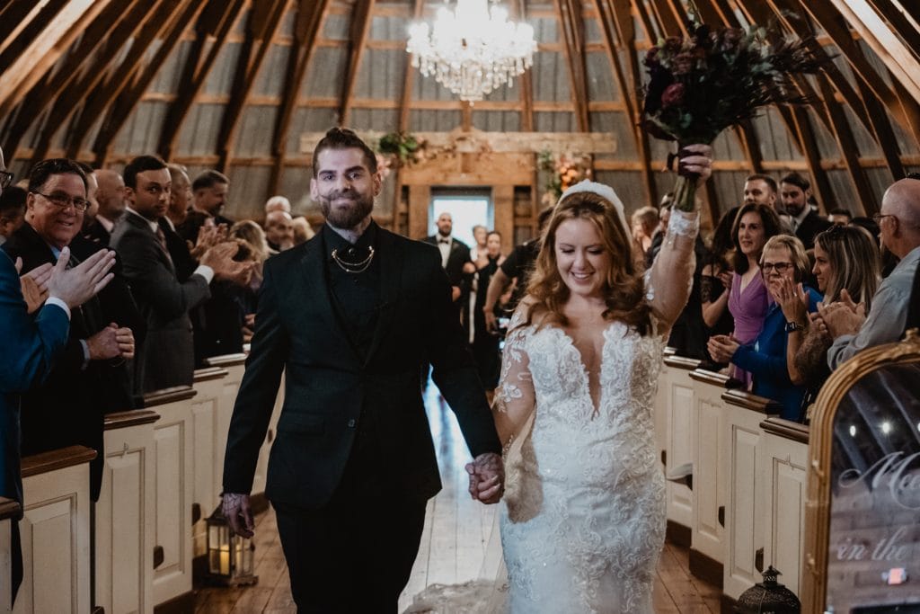 wedding ceremony at the The Stone Barn at Beardslee Farm Wedding